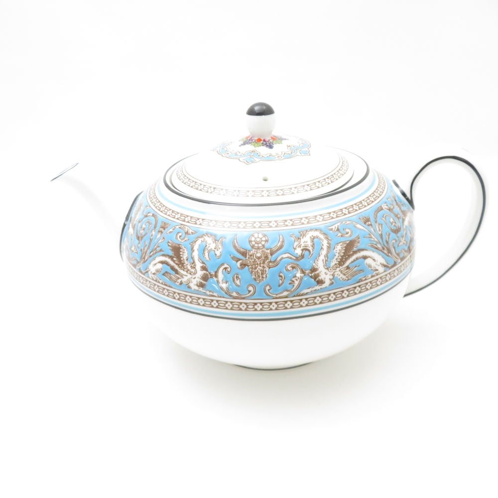 美品 WEDGWOOD ウェッジウッド フロレンティーンターコイズ ティーポット Lサイズ 1200ml 茶器 SN395H2 【中古】