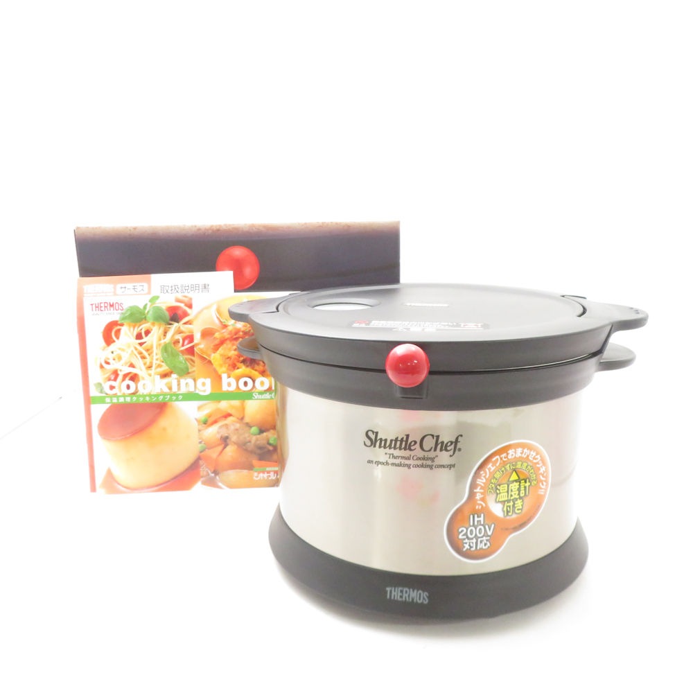 未使用 THERMOS サーモス KPX-3500 真空保温調理器 シャトルシェフ 温度計付き 22cm 3.2L SC9040Z 【中古】