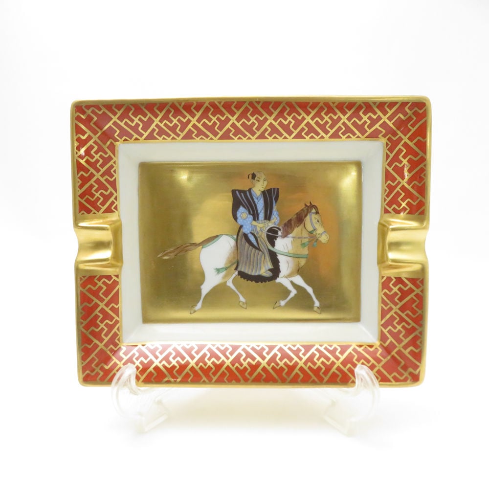 HERMES エルメス 武士乗馬図 アッシュトレイ 灰皿 侍 金彩 小物入れ トレー SC9070A3 【中古】
