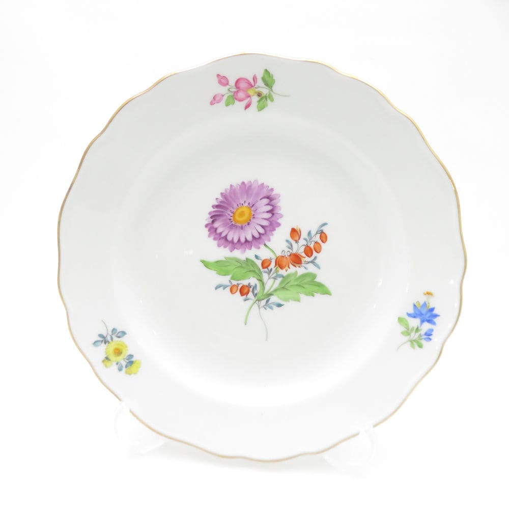 美品 MEISSEN マイセン ベーシックフラワー 二つ花 040110 中皿 18cmプレート SY13349A3 【中古】