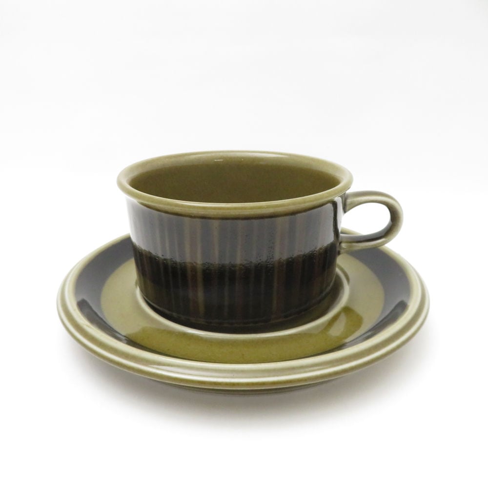 ARABIA アラビア KOSMOS コスモス ティーカップ＆ソーサー 旧ロゴ 王冠マーク 北欧 SM4646A3 【中古】