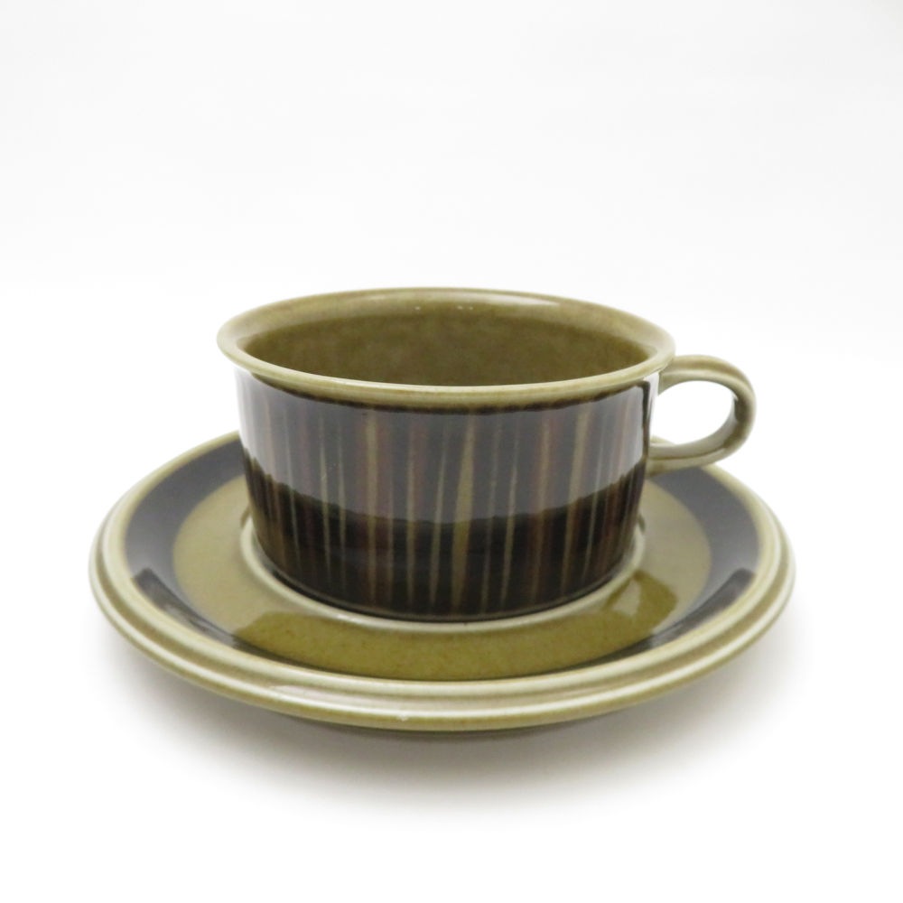 ARABIA アラビア KOSMOS コスモス ティーカップ＆ソーサー 旧ロゴ 王冠マーク 北欧 SM4647A3 【中古】