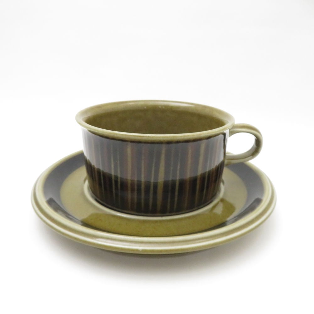 ARABIA アラビア KOSMOS コスモス ティーカップ＆ソーサー 旧ロゴ 王冠マーク 北欧 SM4647A3 【中古】