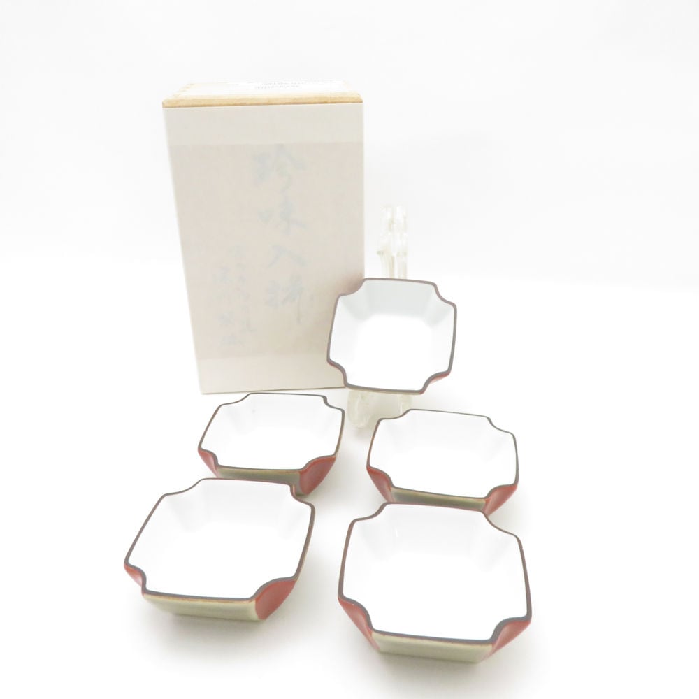美品 Fukagawa Seiji 深川製磁 珍味入揃 5枚 セット 6cmプレート 小皿 SM4672A3 【中古】