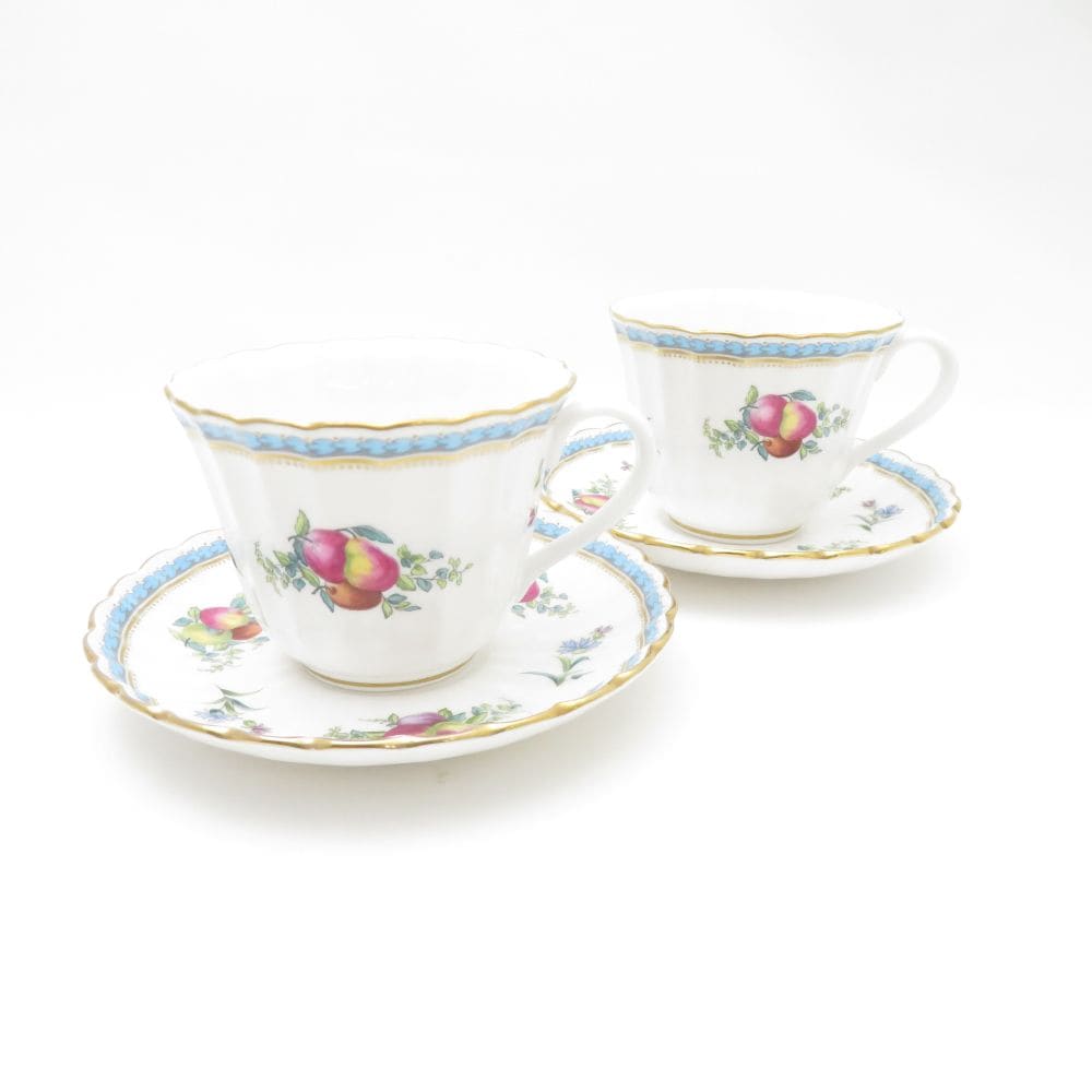 美品 SPODE スポード トラップネルスプレイズ カップ＆ソーサー 2客 ペア SM4755J2 【中古】