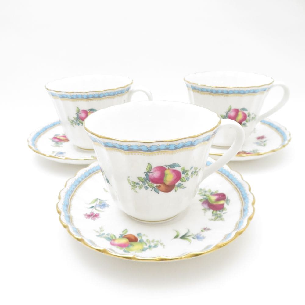 美品 SPODE スポード トラップネルスプレイズ カップ＆ソーサー 3客 セット SM4756J2 【中古】