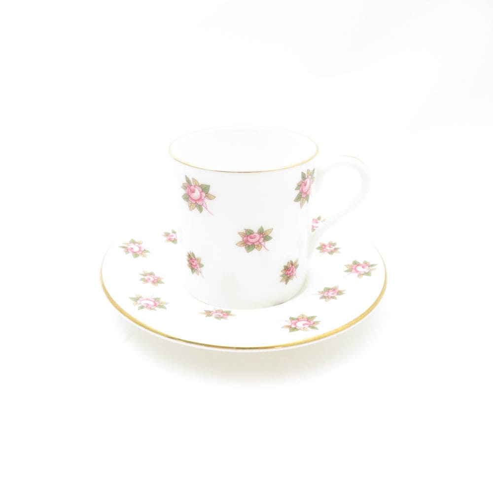 美品 Aynsley エインズレイ ダンバリーミント 「ローズデール」 デミタスカップ＆ソーサー 金彩 THE DANBURY MINT SY13301B3 【中古】