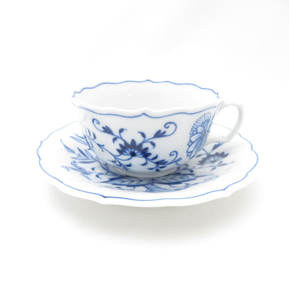 未使用 MEISSEN マイセン ブルーオニオン ティーカップ＆ソーサー SM4700U2 【中古】