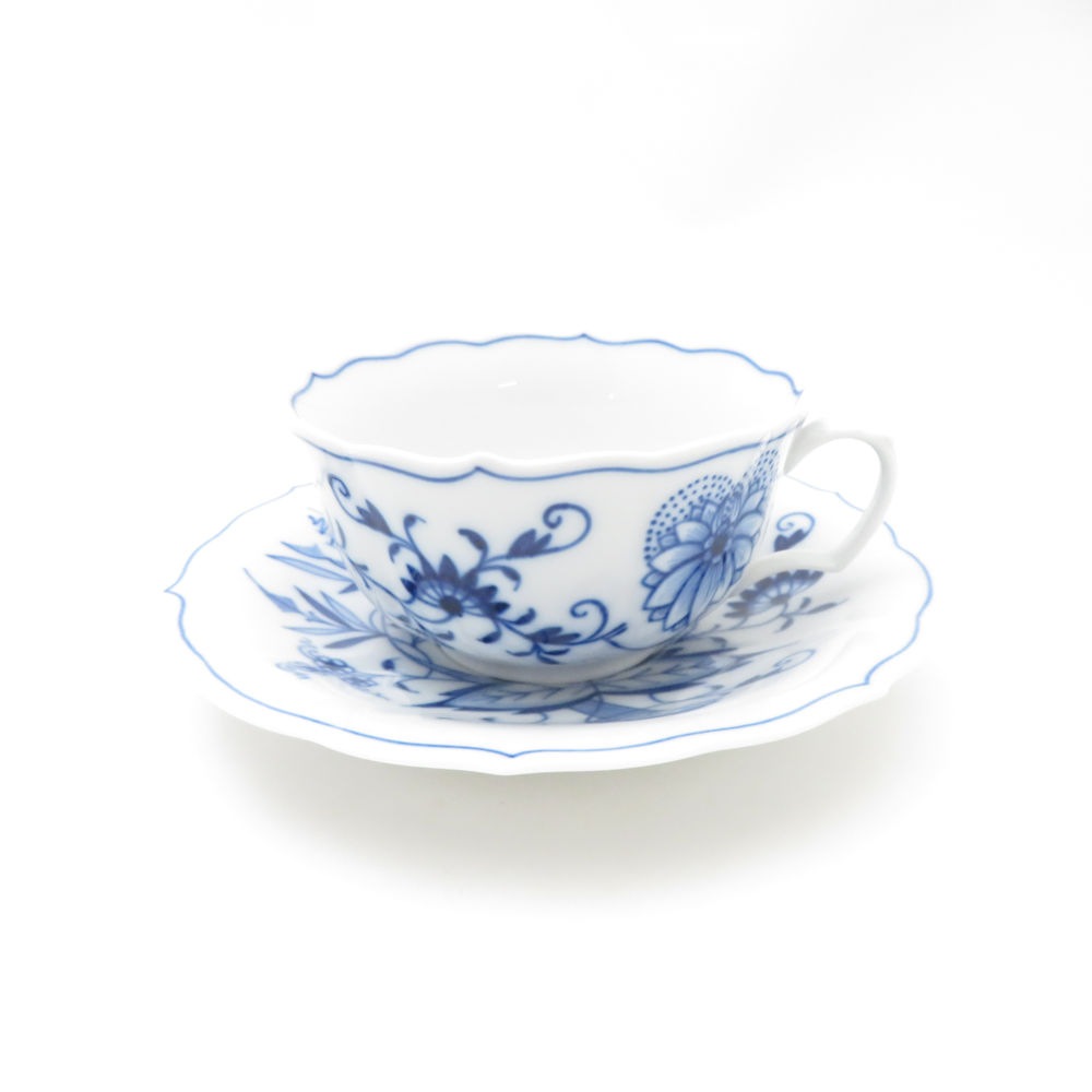 未使用 MEISSEN マイセン ブルーオニオン ティーカップ＆ソーサー SM4703U2 【中古】