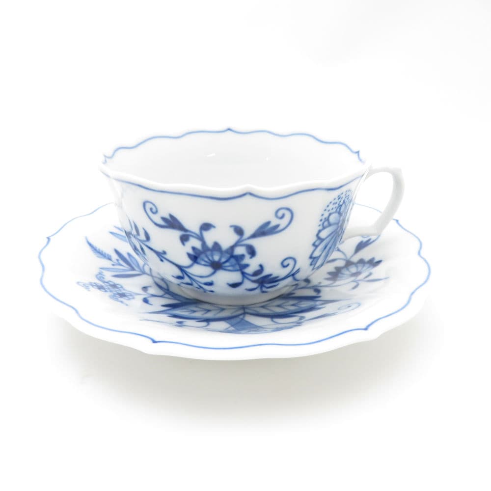 未使用 MEISSEN マイセン ブルーオニオン ティーカップ＆ソーサー SM4704U2 【中古】