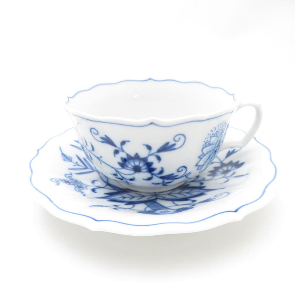 未使用 MEISSEN マイセン ブルーオニオン ティーカップ＆ソーサー SM4705U2 【中古】