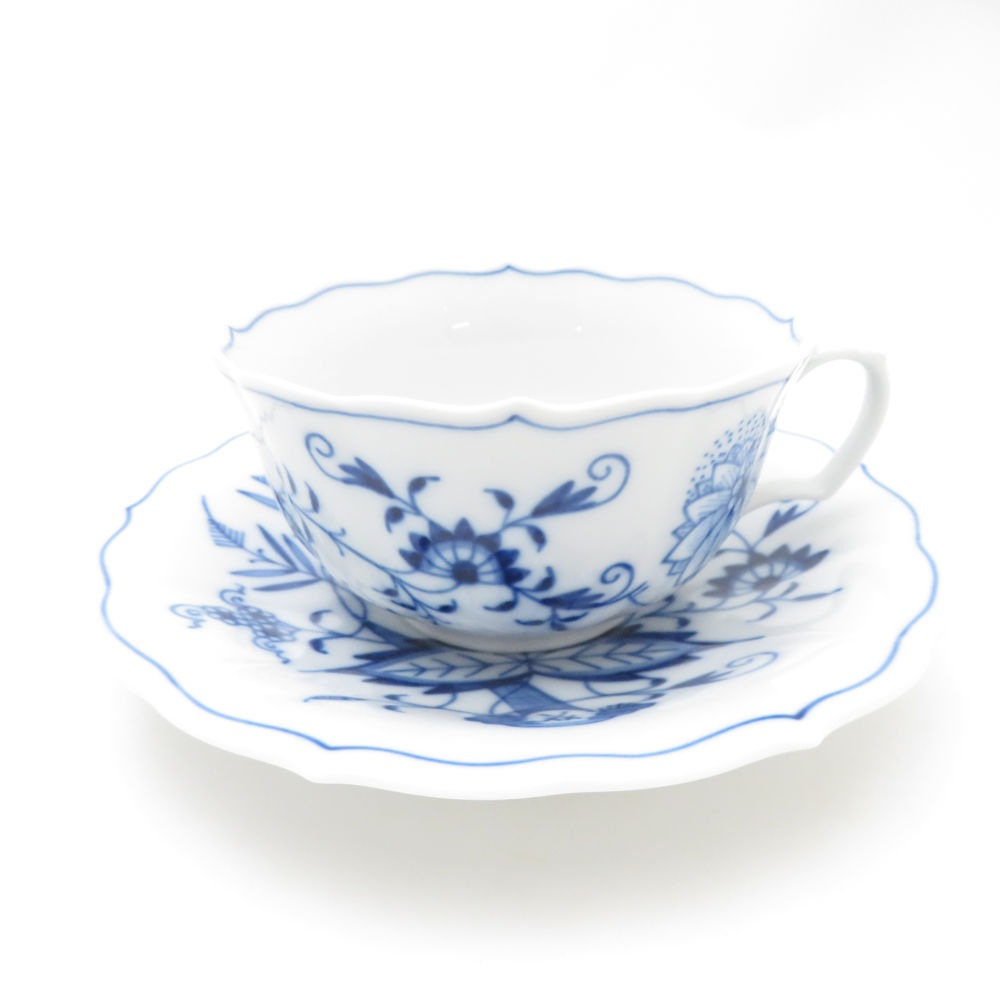 未使用 MEISSEN マイセン ブルーオニオン ティーカップ＆ソーサー SM4705U2 【中古】