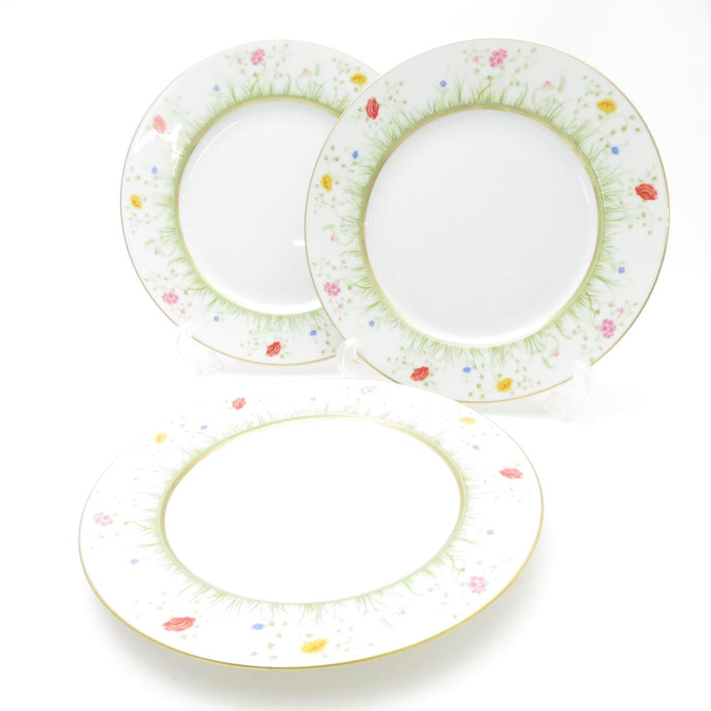 未使用 HAVILAND アビランド Floralies 中皿 3枚 セット 21cmプレート パン ケーキ SM4710U2 【中古】