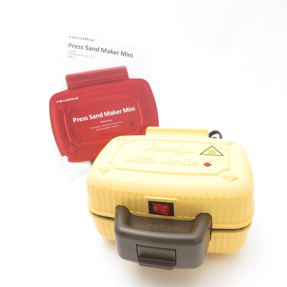美品 recolte レコルト プレスサンドメーカー ミニ RPS-3 ホットサンドメーカー 調理家電 ワッフル SD159U2 【中古】
