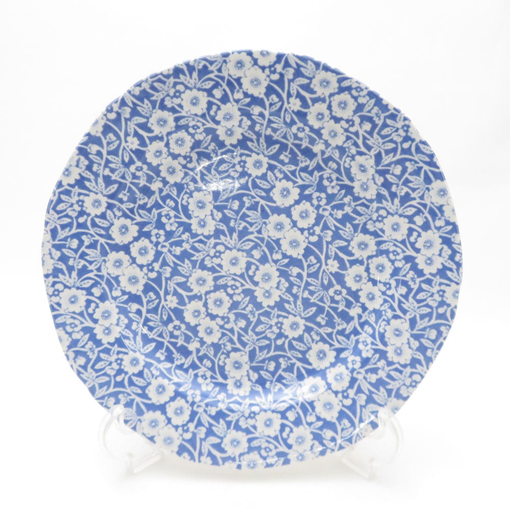 美品 BURLEIGH バーレイ ブルーキャリコ 中皿 21cmプレート 花 フラワー SN430X1 【中古】