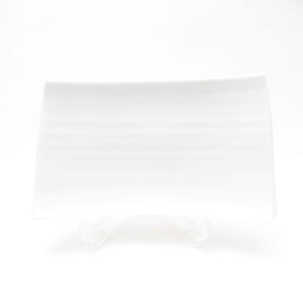 未使用 Satoshi Takaku 高久敏士 長方形皿 20cmプレート 中皿 白磁 SC9237F2 【中古】