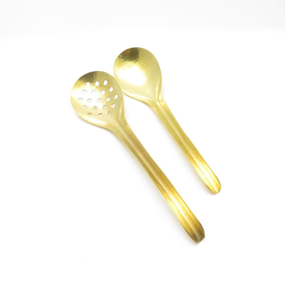 美品 Aritsugu 京都 有次 チリレンゲ 2点 真鍮 穴あき・穴なしセット 真鍮製 SC9258F2 【中古】