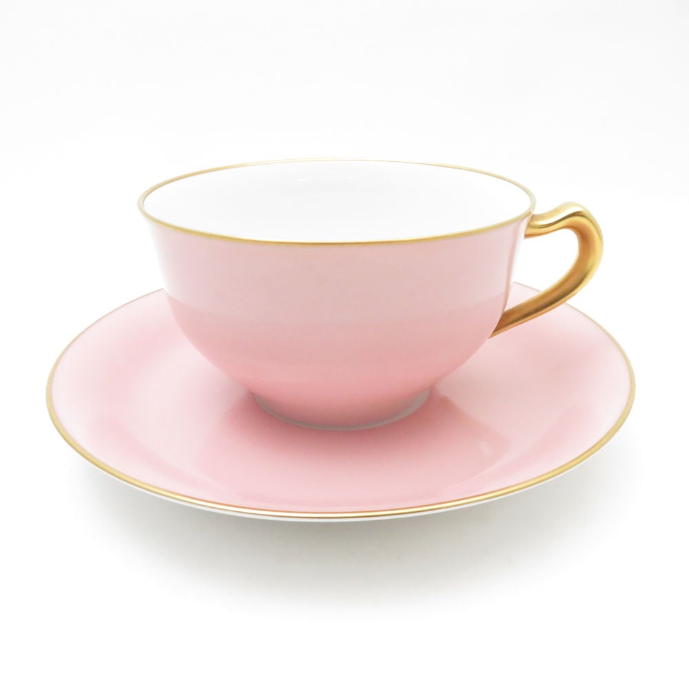 美品 OKURA 大倉陶園 色蒔き カップ＆ソーサー ティー コーヒー SO3658S1 【中古】