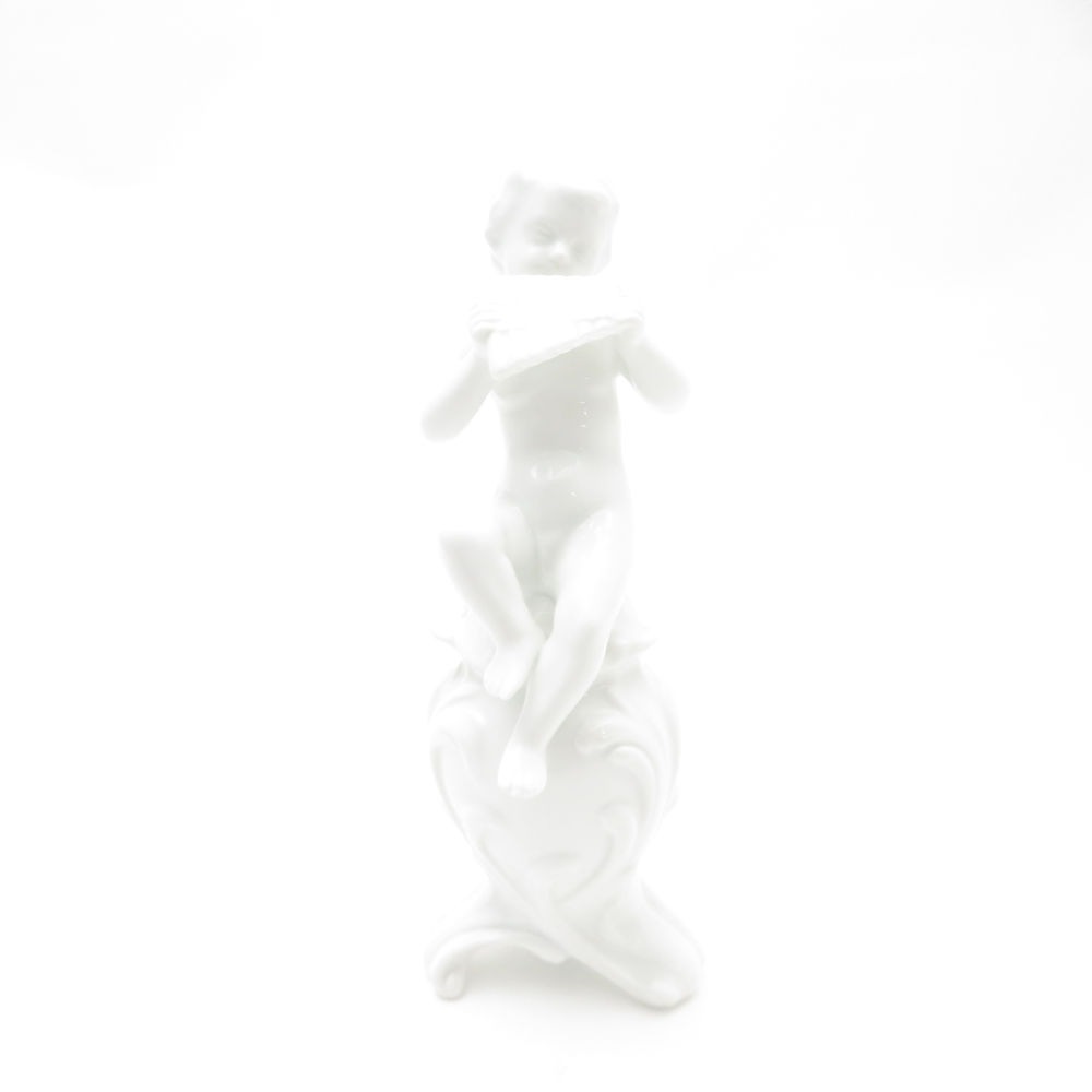 美品 Richard Ginori リチャードジノリ カポディモンテ 天使の音楽家 パンフルート フィギュリン 置物 インテリア 白磁 パンパイプ SO3674U2 【中古】