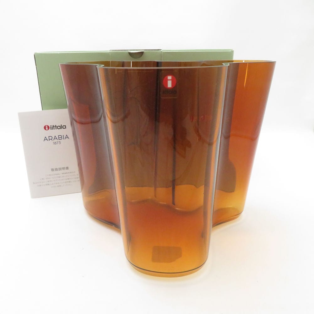 美品 iittala イッタラ アルヴァアアルト フラワ－ベース 160mm コッパー 160mm 花瓶 北欧 フィンランド SU13237Z 【中古】