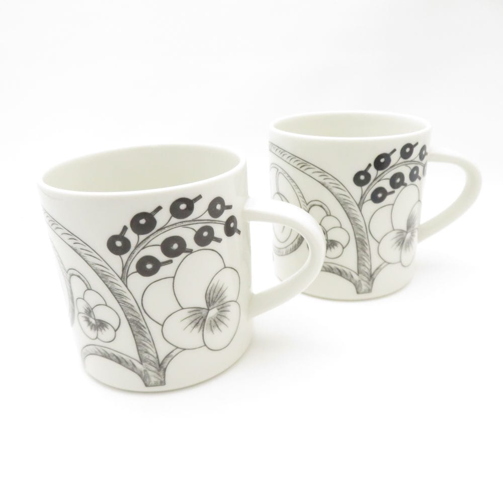 ARABIA アラビア パラティッシ ブラック マグカップ 2点 ペア コップ SC9292U1 【中古】