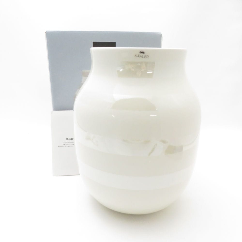 未使用 KAHLER ケーラー Omaggio オマジオ 花瓶 パール Mサイズ SC9294U1 【中古】