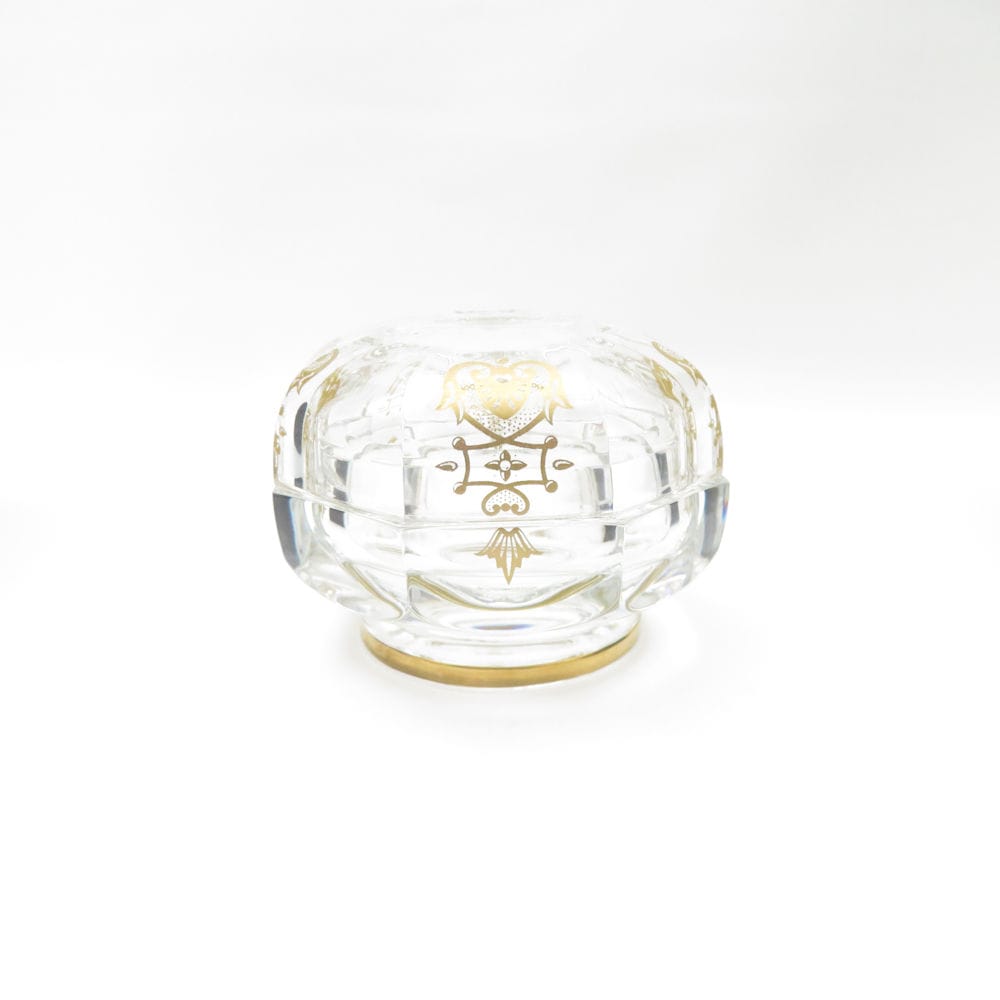 美品 Baccarat バカラ エンパイア ボンボニエール クリスタル 蓋物 小物入れ 金彩 ゴールド SU13235S2 【中古】