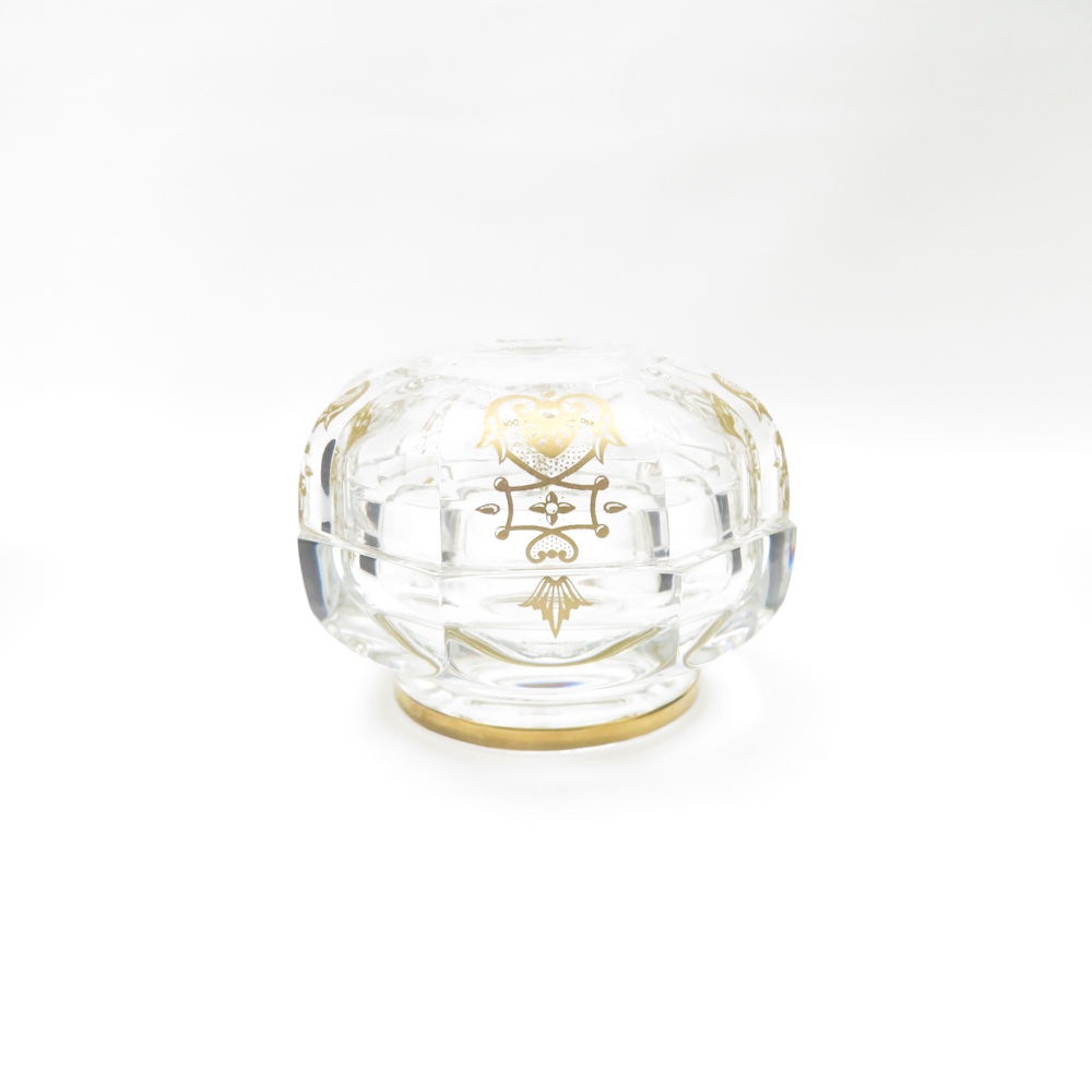 美品 Baccarat バカラ エンパイア ボンボニエール クリスタル 蓋物 小物入れ 金彩 ゴールド SU13235S2 【中古】
