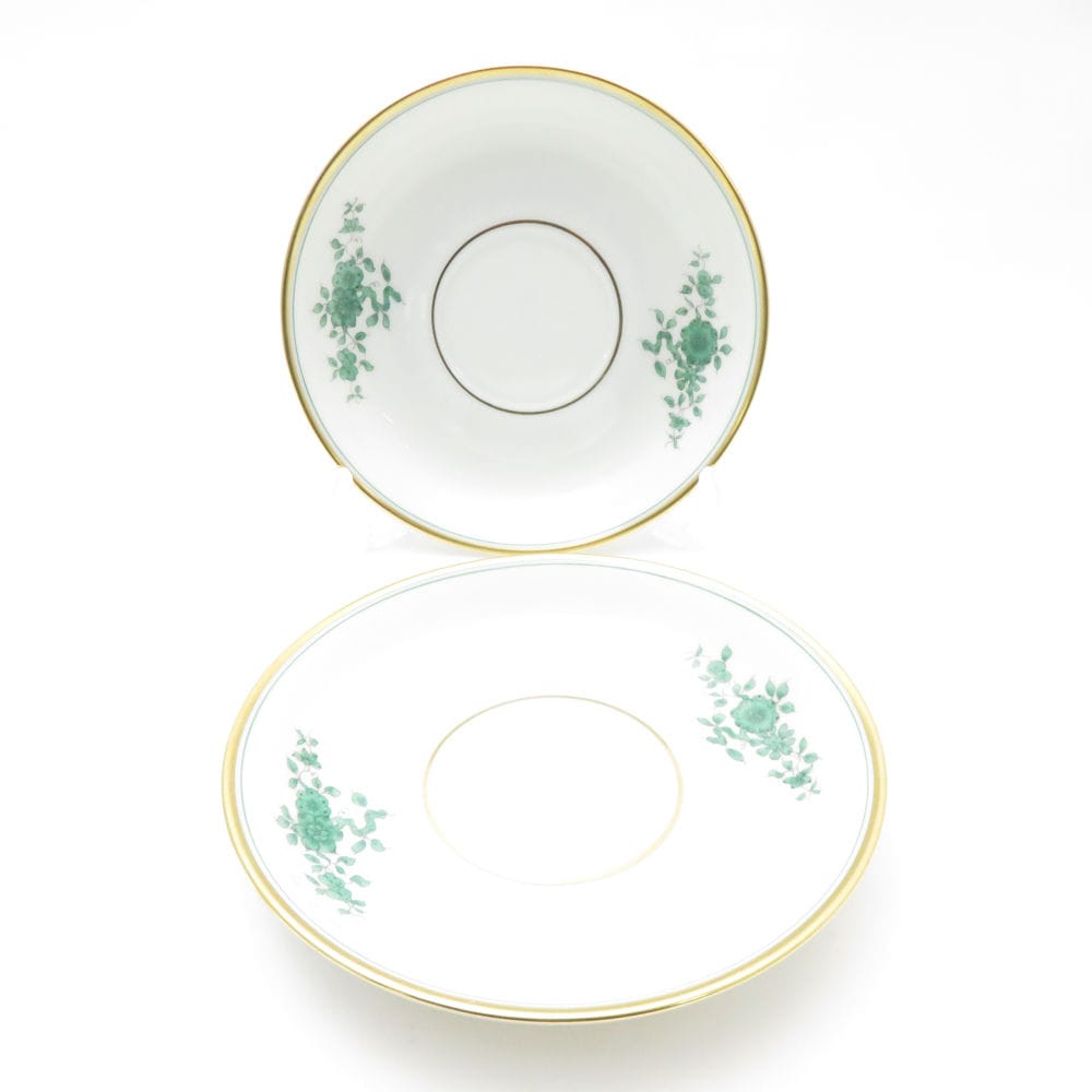 美品 AUGARTEN アウガルテン プリンスオイゲン 5848 ソーサーのみ 2枚 ペア 受け皿 コーヒー ティー 金彩 SU13244V2 【中古】