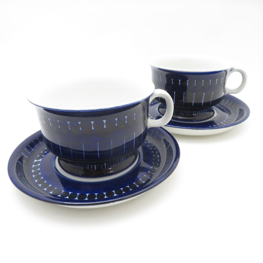 ARABIA アラビア バレンシア カップ＆ソーサー 2客 ペア ティー コーヒー 北欧 ヴィンテージ SU13246V2 【中古】