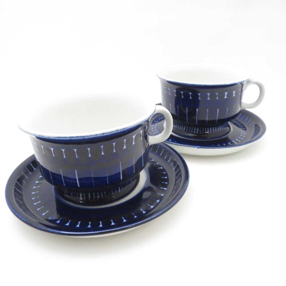 美品 ARABIA アラビア バレンシア カップ＆ソーサー 2客 ペア ティー コーヒー 北欧 ヴィンテージ SU13248V2 【中古】