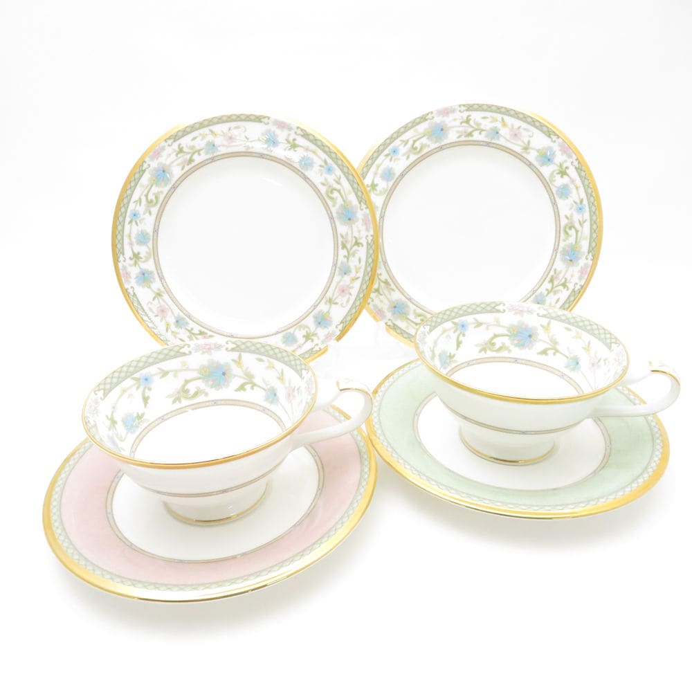 美品 Noritake ノリタケ YOSHINO ヨシノ カップ＆ソーサー 中皿 4点 セット ティー/コーヒー 17cmプレート SC9304E1 【中古】