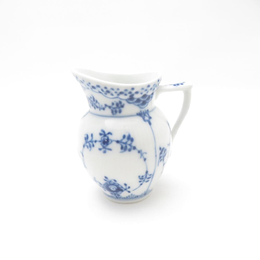 美品 ROYAL COPENHAGEN ロイヤルコペンハーゲン ブルーフルーテッドハーフレース 521 クリーマー スモール ジャグ ミルクポット クリーム SU13270F2 【中古】