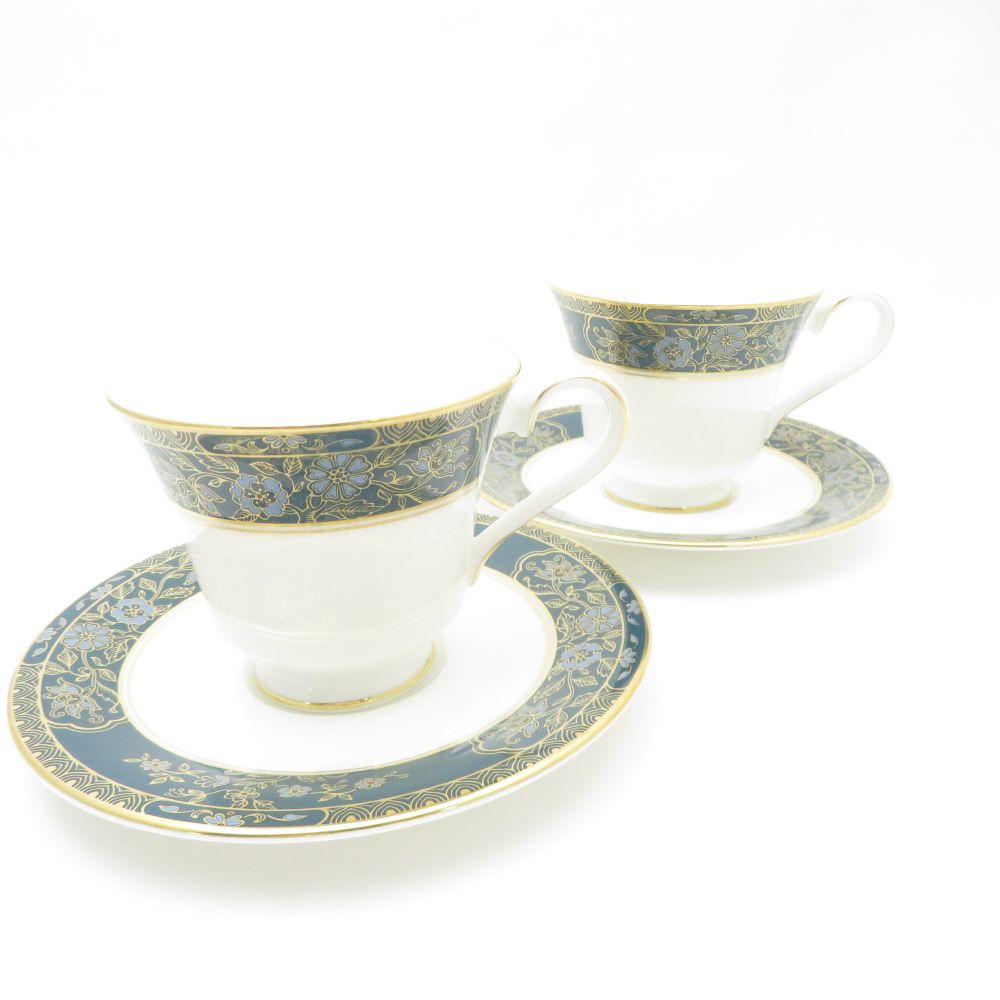 美品 ROYAL DOULTON ロイヤルドルトン CARLYLE カーライル カップ＆ソーサー 2客 ペア SY13394A2 【中古】