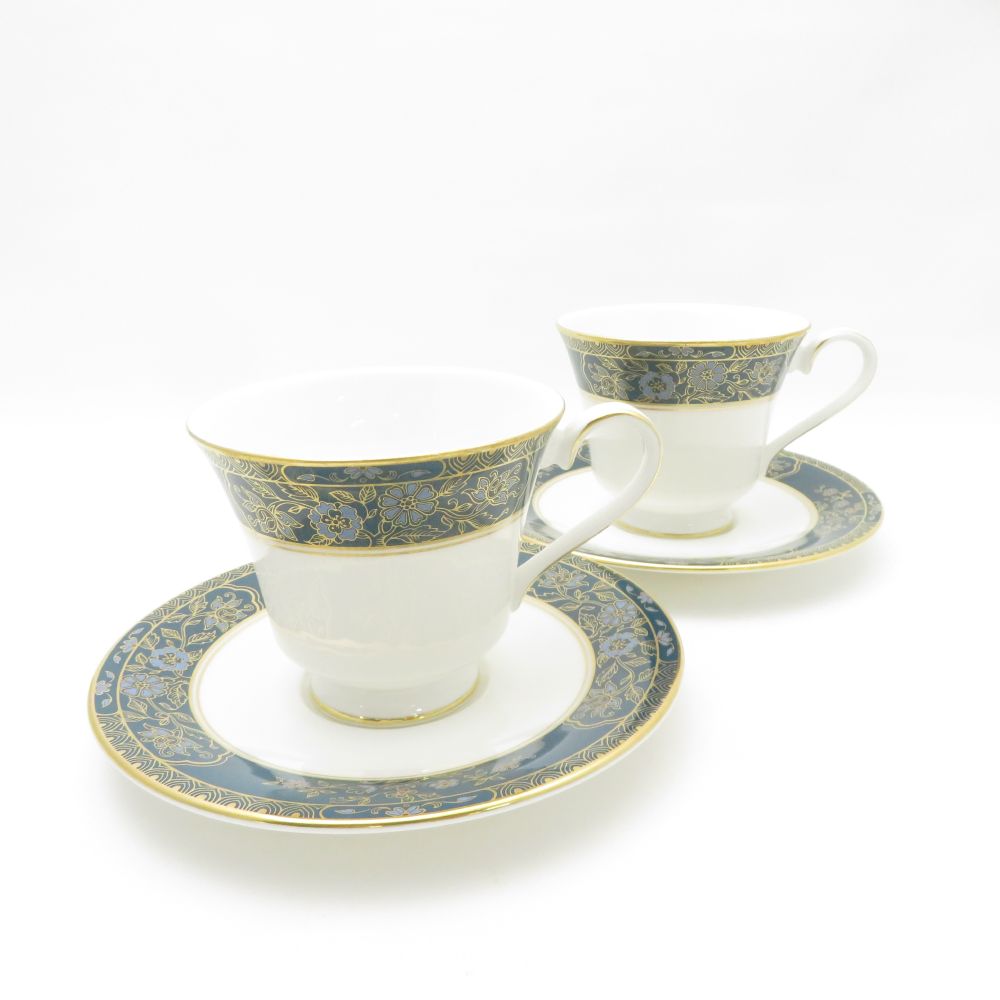 美品 ROYAL DOULTON ロイヤルドルトン CARLYLE カーライル カップ＆ソーサー 2客 ペア SY13395A2 【中古】
