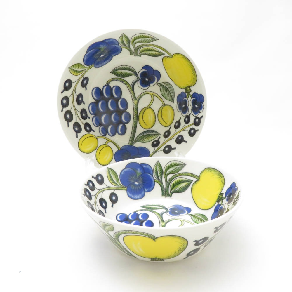 美品 ARABIA アラビア パラティッシ カラー ボウル 2点 セット 13cm/17cmプレート 深皿 SC9343D1 【中古】