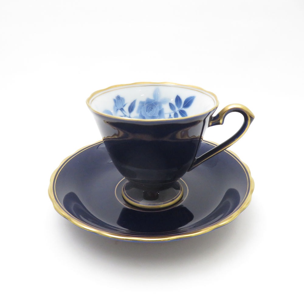 美品 kouransya 香蘭社 サムシングブルー カップ＆ソーサー SY13406E2 【中古】