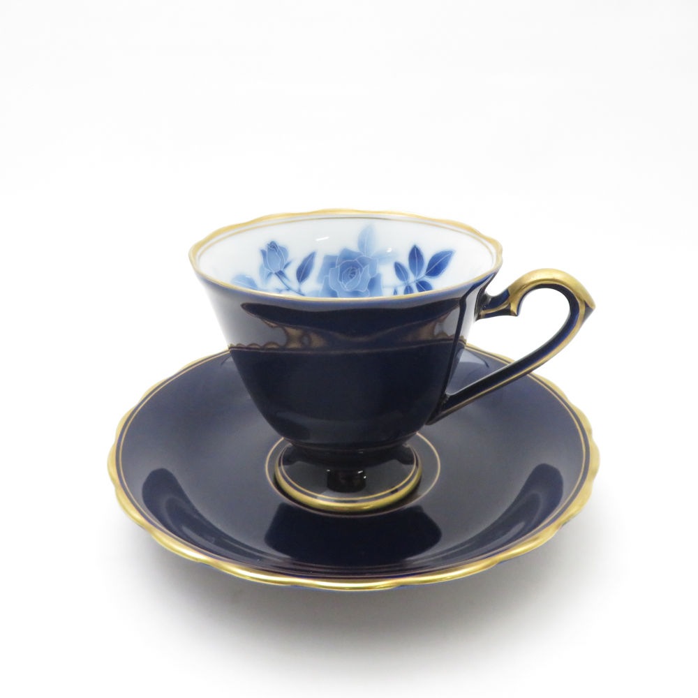 美品 kouransya 香蘭社 サムシングブルー カップ＆ソーサー SY13409E2 【中古】