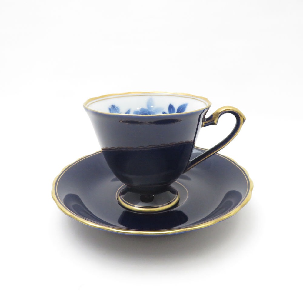 美品 kouransya 香蘭社 サムシングブルー カップ＆ソーサー SY13410E2 【中古】