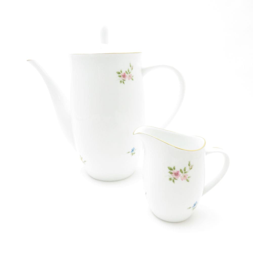 OKURA 大倉陶園 コーヒーポット クリーマー 2点 セット 小花柄 ミルク クリーム SC9147P1 【中古】