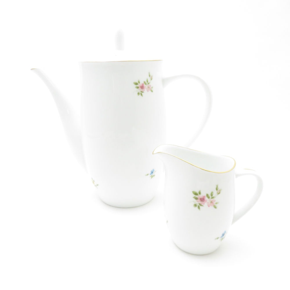 OKURA 大倉陶園 コーヒーポット クリーマー 2点 セット 小花柄 ミルク クリーム SC9147P1 【中古】