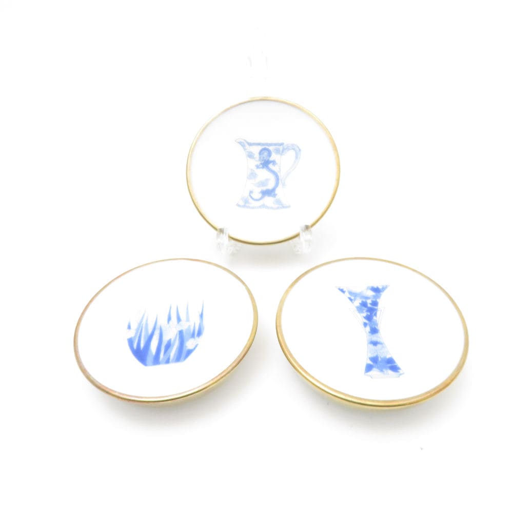 美品 Fukagawa Seiji 深川製磁 ブルーチャイナ スプーンレスト 3点 セット 有田焼 SY13425D2 【中古】