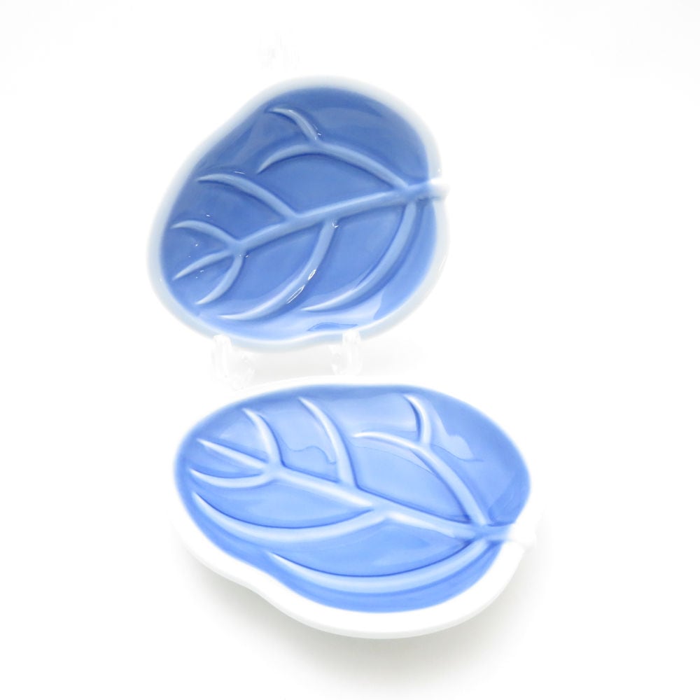 美品 Fukagawa Seiji 深川製磁 葉型 小皿 2枚 ペア 有田焼 SY13438D2 【中古】