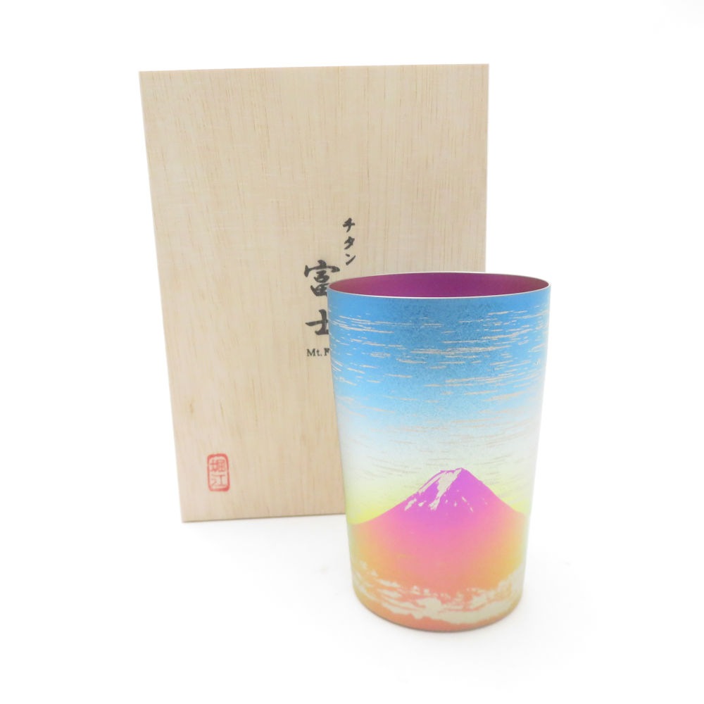 未使用 HORIE ホリエ 赤富士ライト チタン二重タンブラー 純チタン カップ 日本製 SC9355B3 【中古】