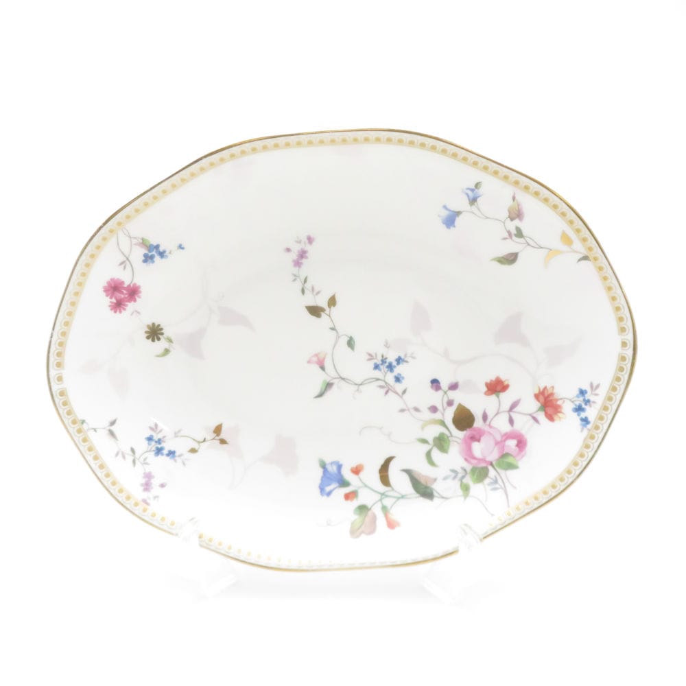 美品 WEDGWOOD ウェッジウッド ローズゴールド オーバル皿 25cmプレート 楕円 金彩 薔薇 バラ SU13312B2 【中古】
