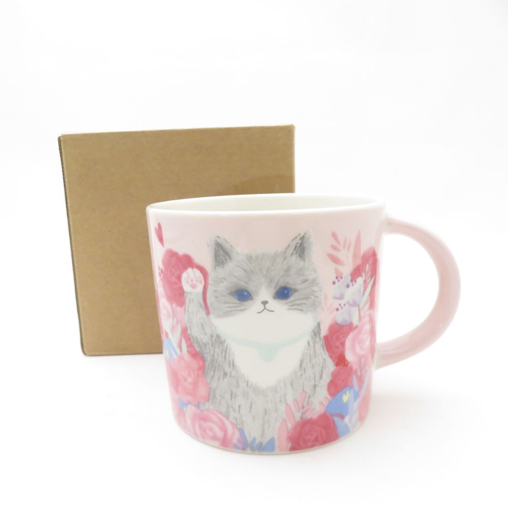 未使用 STARBUCKS スターバックス 2020年 バレンタイン 招喚愛情馬克杯 マグカップ スタバ 台湾限定 招き猫 ネコ SO3679R1 【中古】