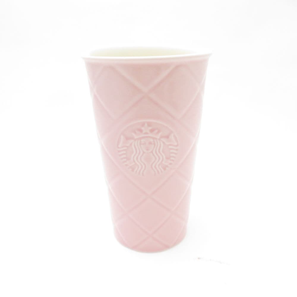 未使用 STARBUCKS スターバックス キルティング 蓋付きセラミックタンブラー スタバ キルト カップ SO3686R1 【中古】