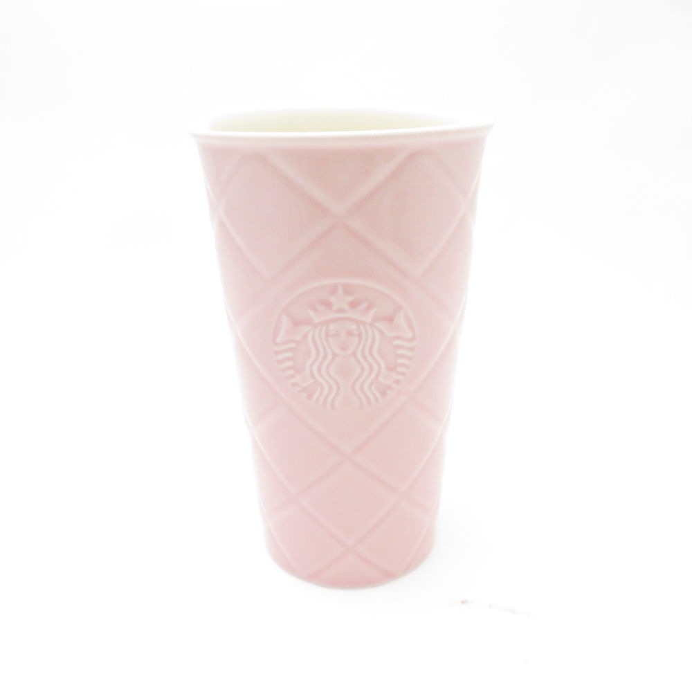 未使用 STARBUCKS スターバックス キルティング 蓋付きセラミックタンブラー スタバ キルト カップ SO3686R1 【中古】