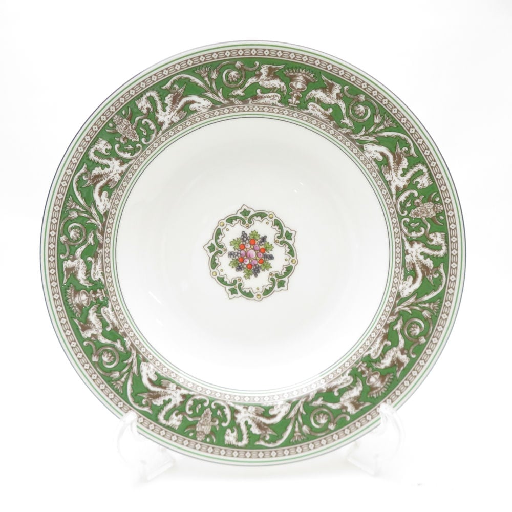 未使用 WEDGWOOD ウェッジウッド フロレンティーン ヴェルデ スーププレート 23cmプレート ディープ レンジ・食洗機可 SC9460B2 【中古】