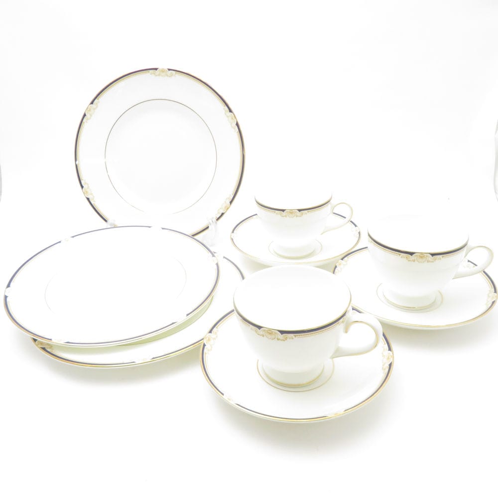 WEDGWOOD ウェッジウッド キャベンディッシュ ティーカップ＆ソーサー 中皿 6点 セット 20cmプレート リー SC9441B1 【中古】